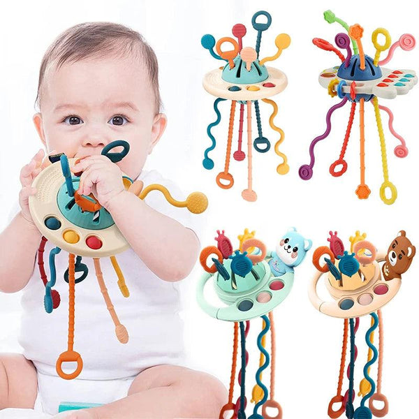 Pull String Teether Rattle Toy - Tiny Details