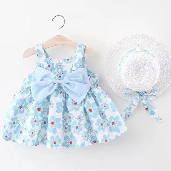 Floral Bow Summer Dress Set for Girls - Tiny Details